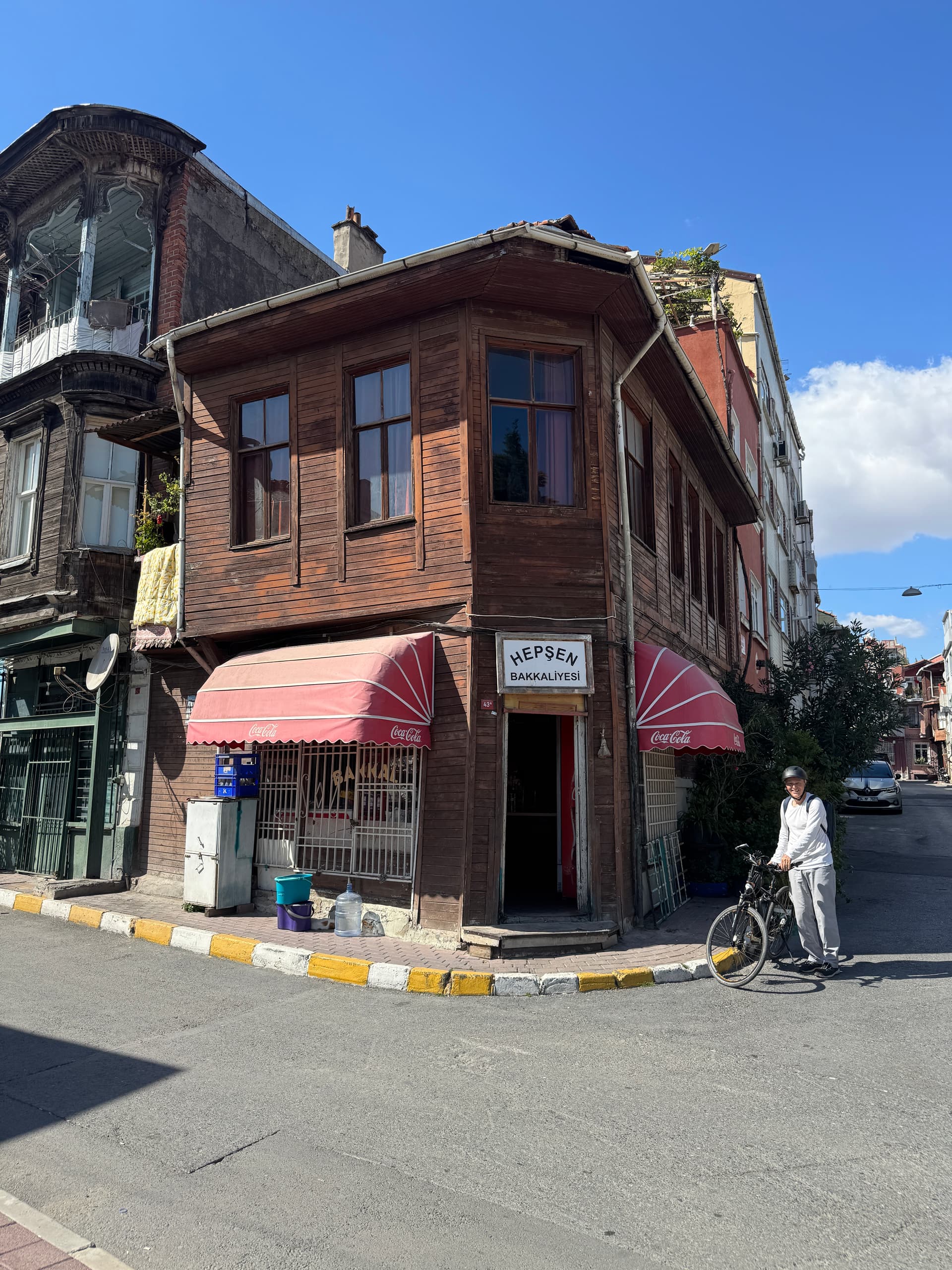 Okan and Cem cycling through beautiful Istanbul landmarks
